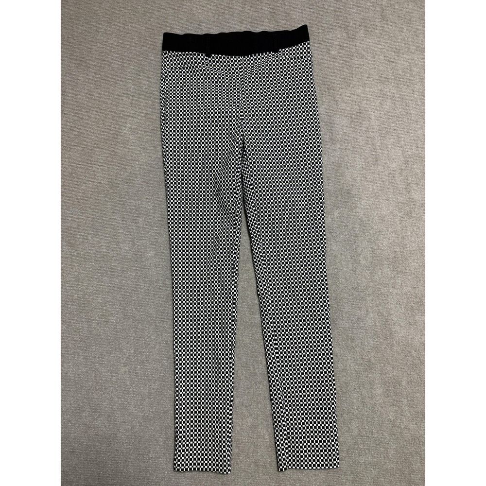 Joseph Ribkoff Pants Womens 6‎ Black White Checkered Pull On Slim Ankle Stretch